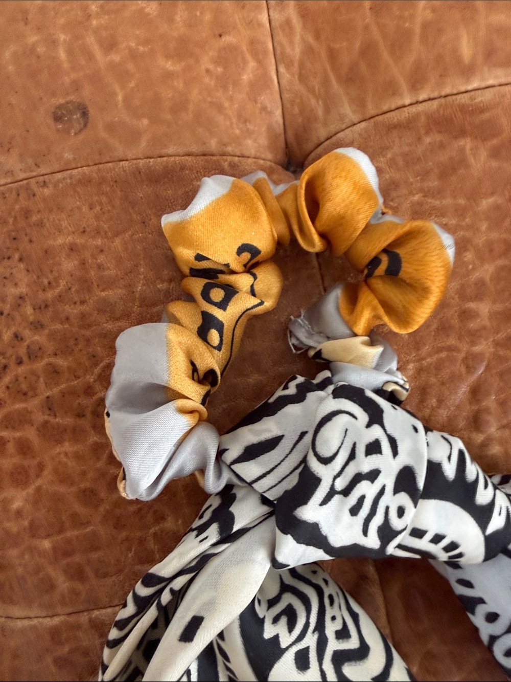 Free People Multicolor Bandana Scarf Scrunchie Set - Pink, White, Yellow, Blue - Picture 2 of 6